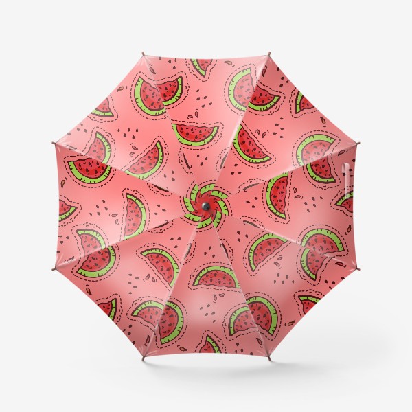 Зонт «Арбузики на розовом. Паттерн»