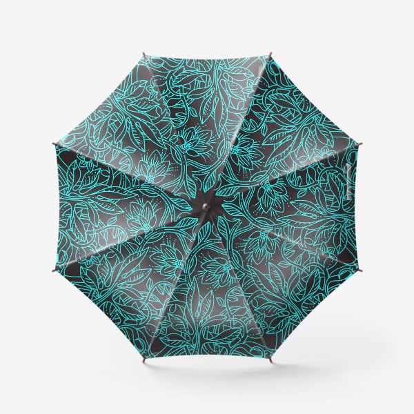 Зонт «Бирюзовая ботаника»