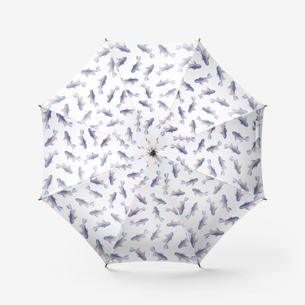 Зонт «Акварельный паттерн с рыбками»