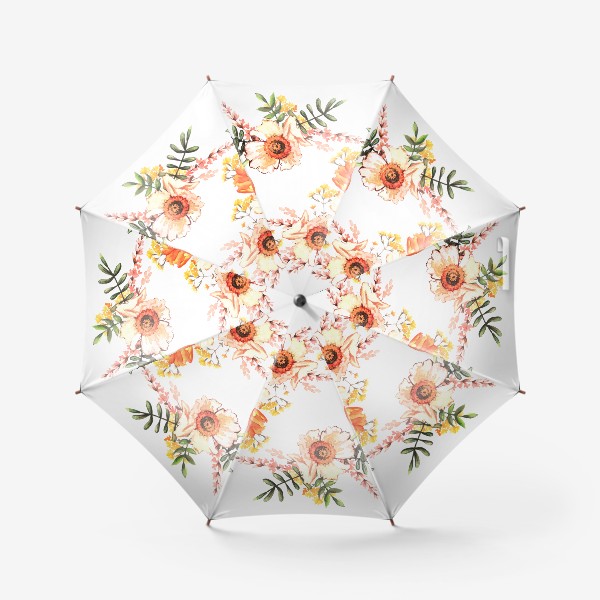 Зонт «Венок с весенними цветами»