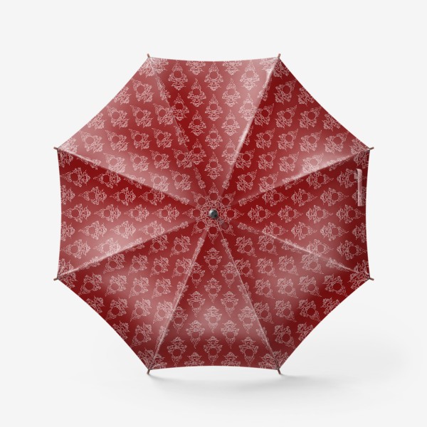 Зонт «Паттерн из виньеток на красном фоне»