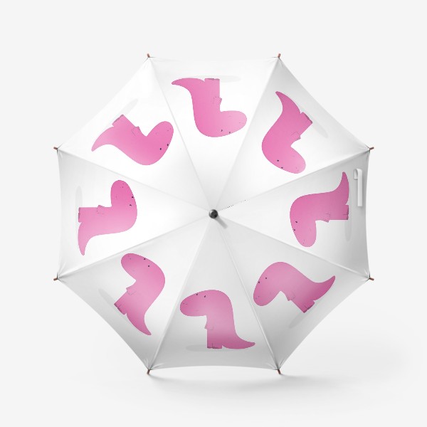 Зонт «Темно-розовый динозаврик»