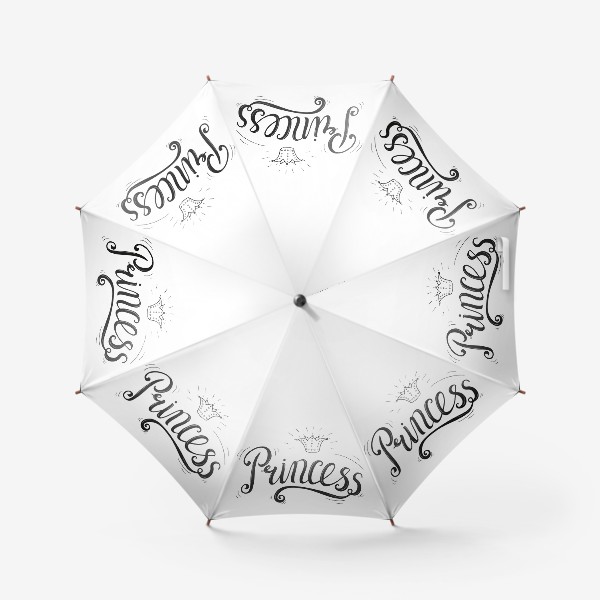Зонт «Леттеринг ручной. Надпись «Принцесса» с короной.»