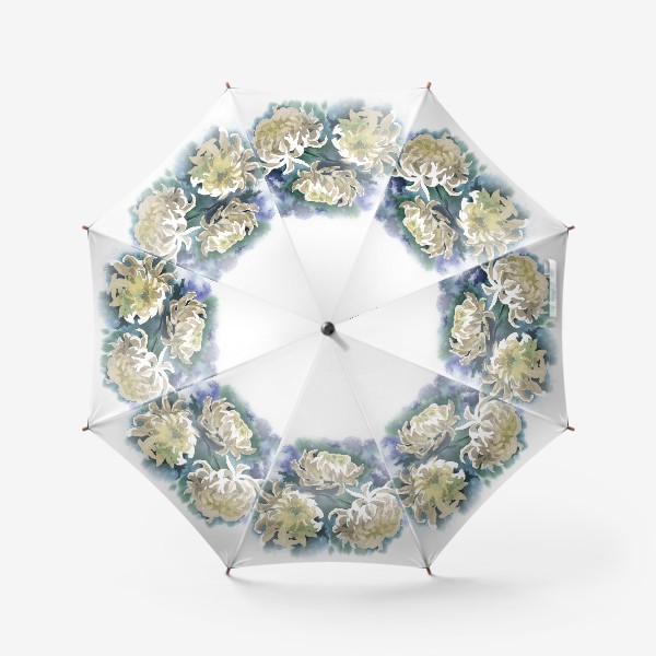 Зонт «Белые хризантемы»