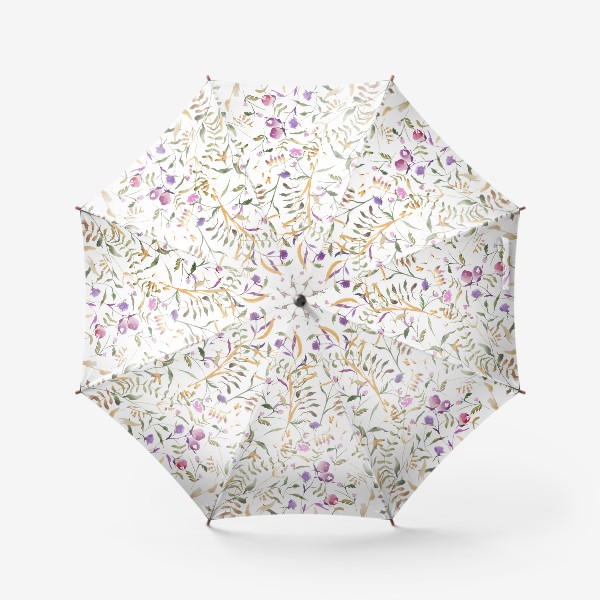 Зонт «Луговые травы на белом фоне»