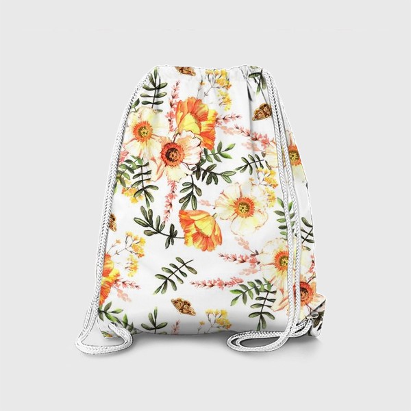 Рюкзак «Нежный цветочный акварельный паттерн»