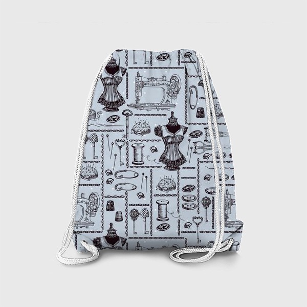Рюкзак «Винтажный паттерн со швейными принадлежностями»
