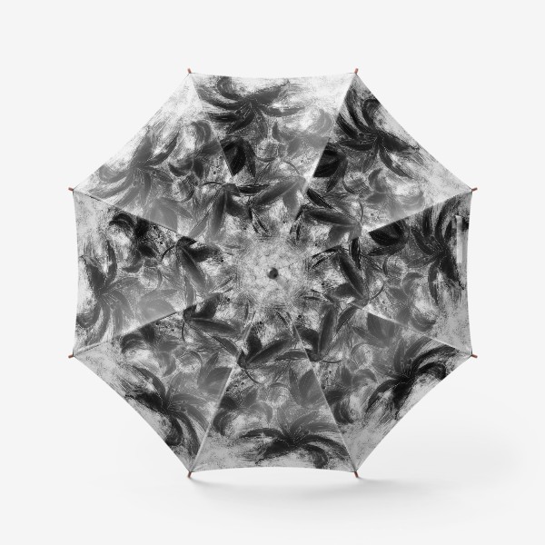 Зонт «черно-белые лилии»