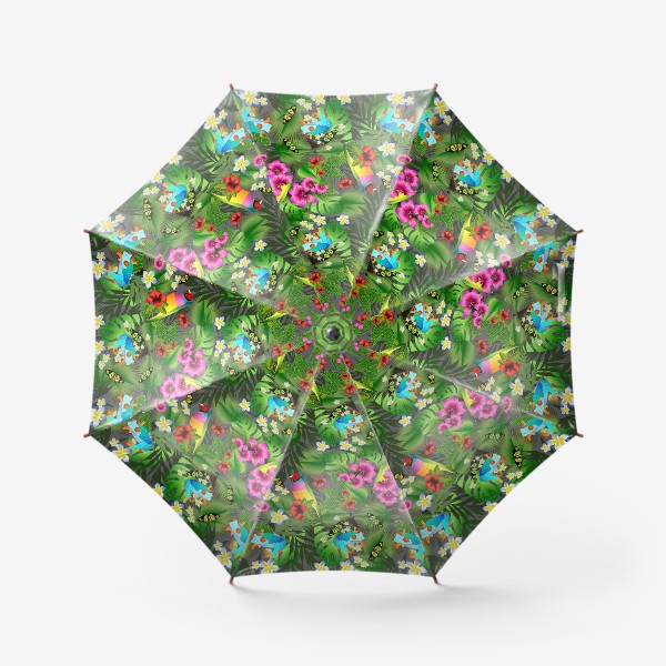 Зонт «Тропические цветы и птицы»