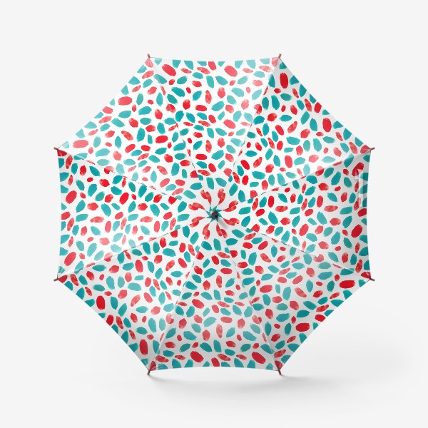 Зонт «Паттерн бирюзовые и коралловые мазки»