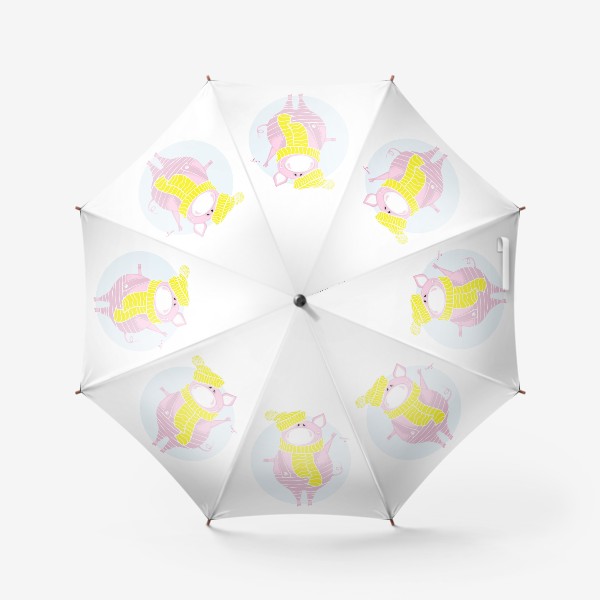 Зонт «Поросенок в шапке и шарфике (Символ года)»