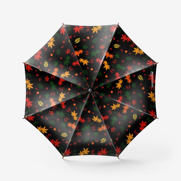 Зонт «Осень. Листья (на черном)»