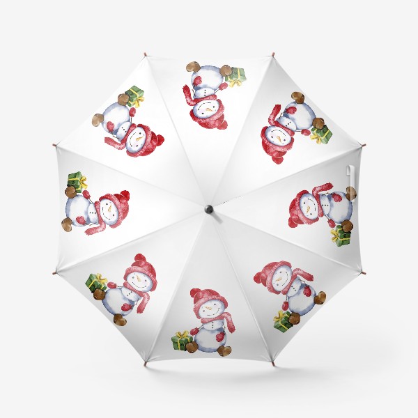 Зонт «Снеговичок с подарком»