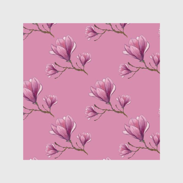 Шторы «Pink magnolia on pink»