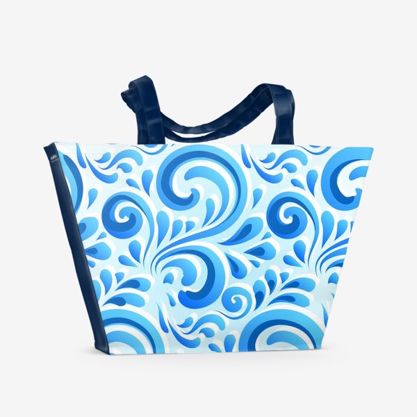 Пляжная сумка «Завитки гжель»