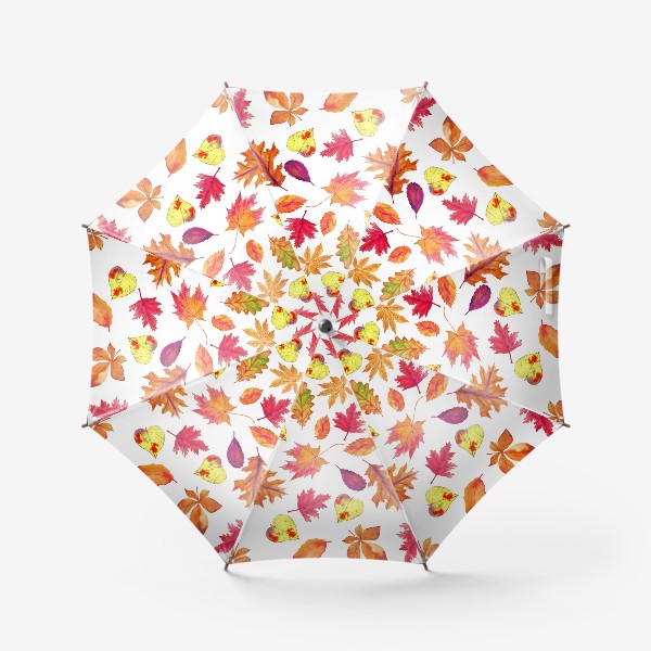 Зонт «осенние листья разные паттерн»