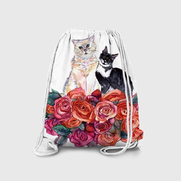 Рюкзак «кошечки и розы»