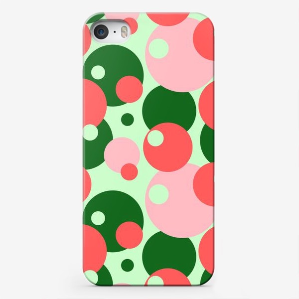 Чехол iPhone «Цветные круги на светло-зеленом фоне»