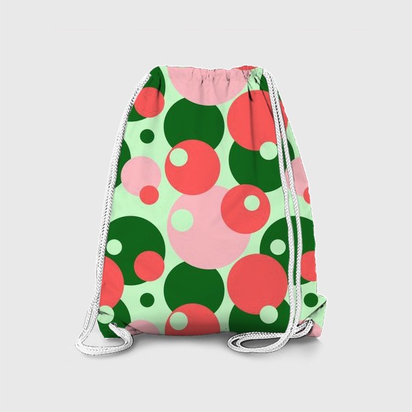 Рюкзак «Цветные круги на светло-зеленом фоне»