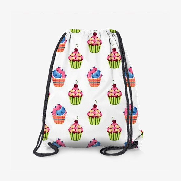 Рюкзак «Цветные пирожные на белом фоне»