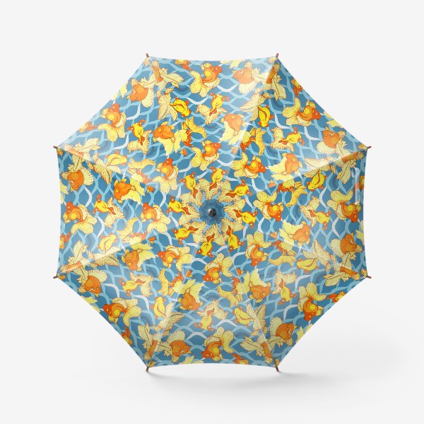 Зонт «золотые рыбки паттерн цветной»