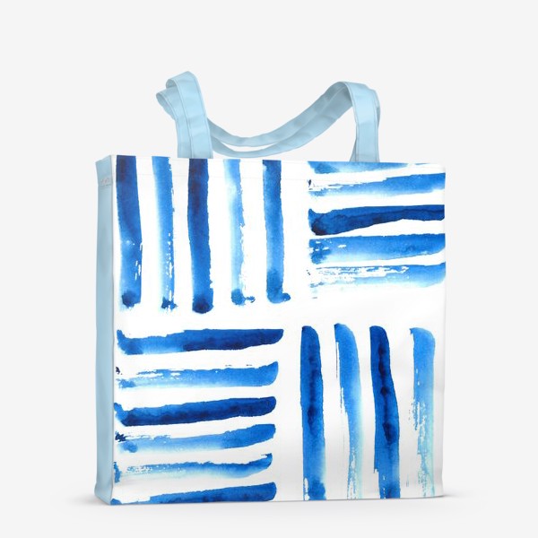 Сумка-шоппер «Синие линии в квадрате»