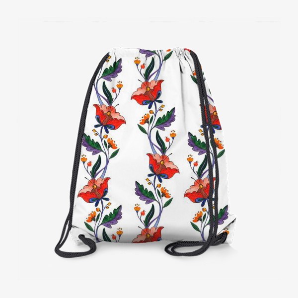 Рюкзак «акварельные цветы, паттерн»