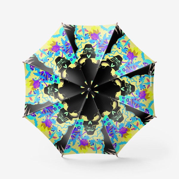 Зонт «Череп и цветы»
