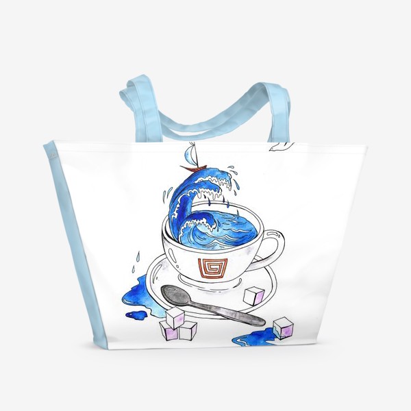 Пляжная сумка «Кружка с морем»