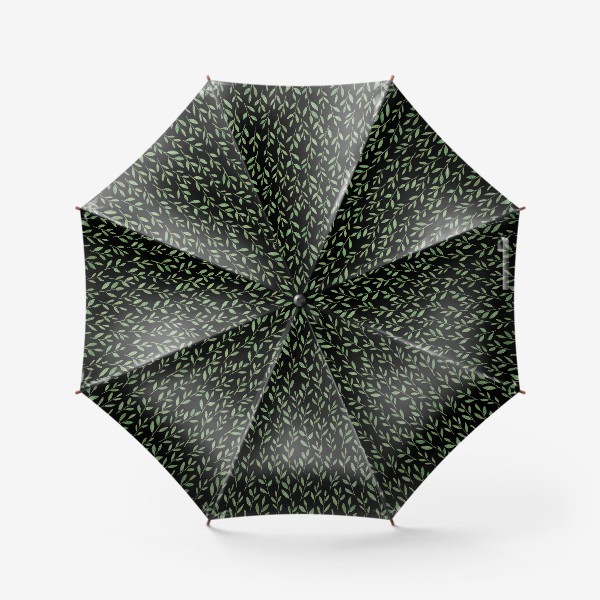 Зонт «Паттерн веточки на черном фоне»