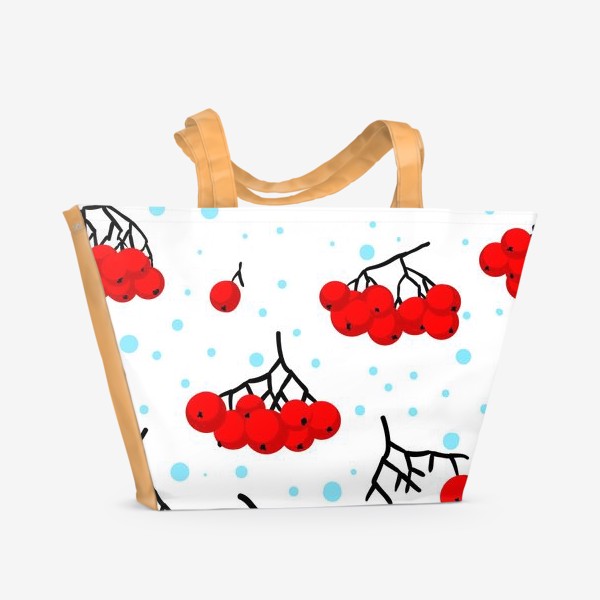 Пляжная сумка «Рябина на снегу»