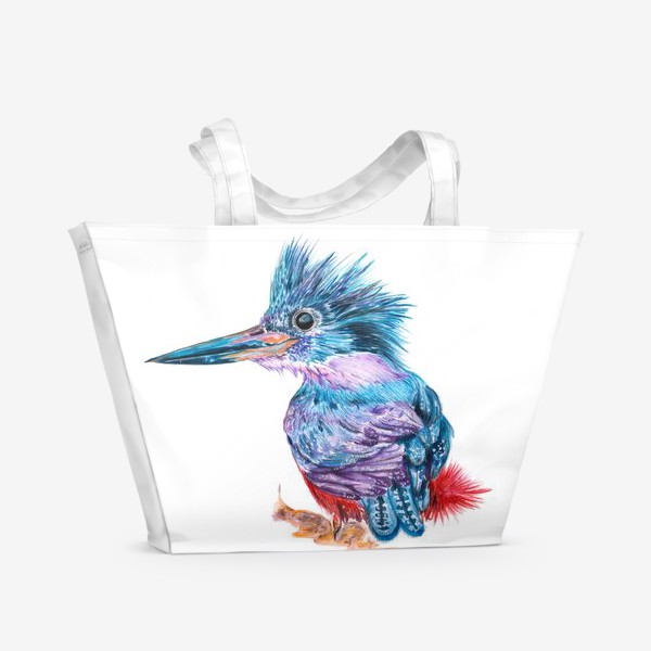 Пляжная сумка «Зимородок акварель»