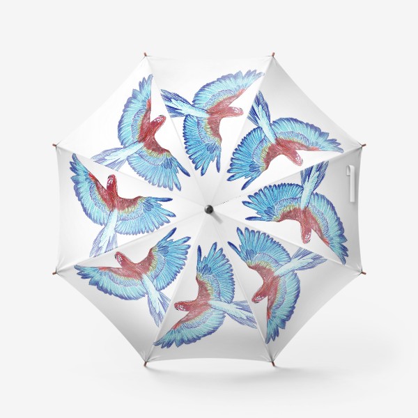 Зонт «Попугай летит акварель»
