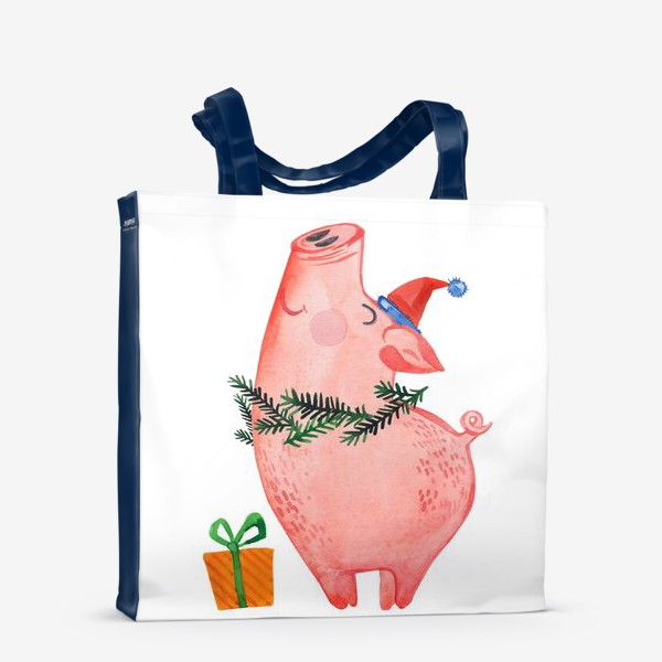 Сумка-шоппер «Свинья с подарком. С новым годом!»