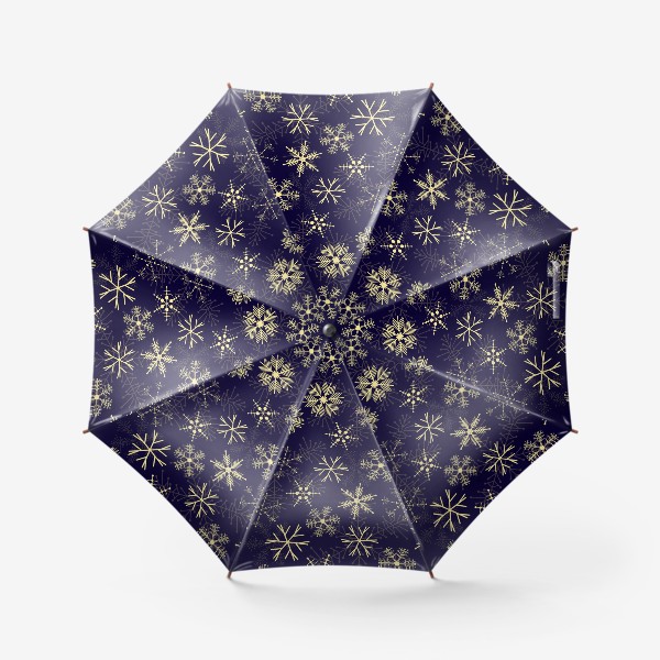 Зонт «Снежинки на синем фоне»