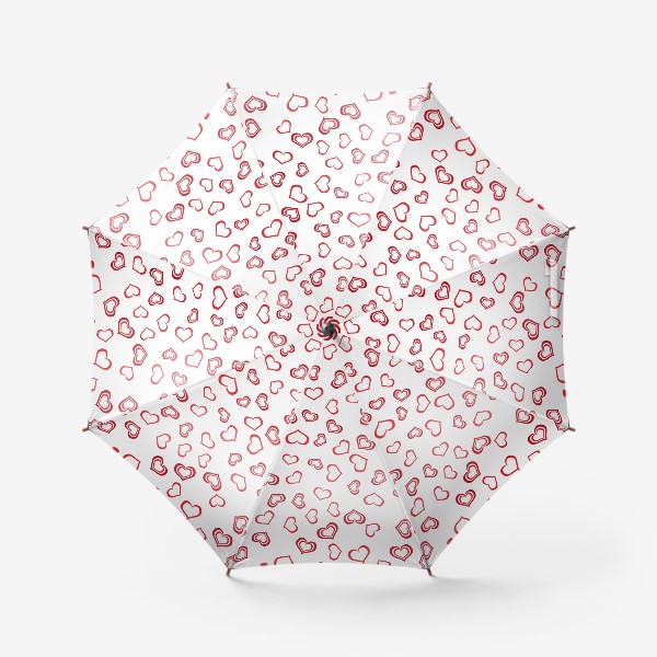 Зонт «Сердечки красные»