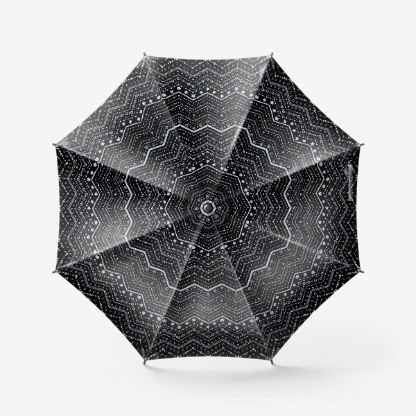 Зонт &laquo;Серебряные узоры на черном&raquo;