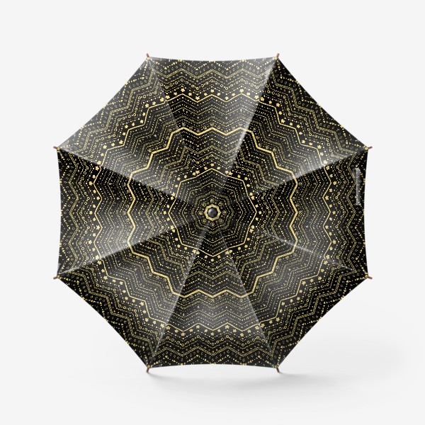 Зонт «Золотые узоры на черном»