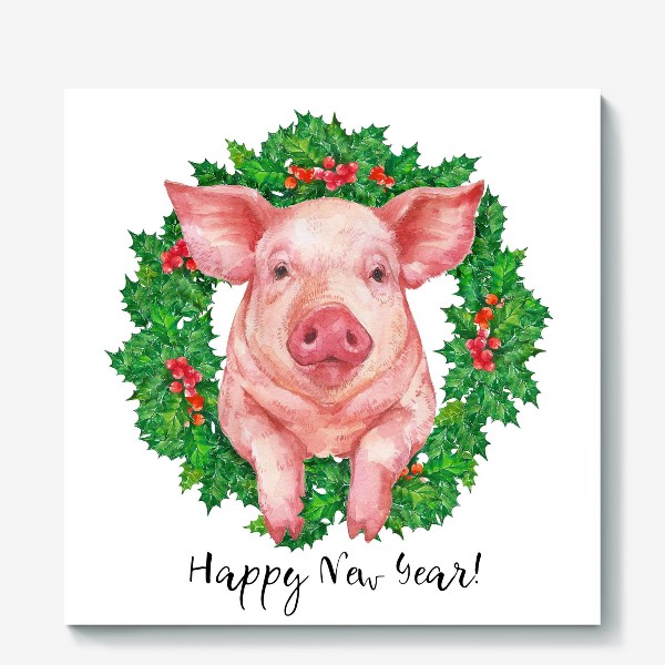 Холст «Piggy New Year»