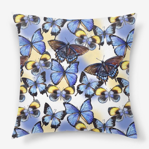 Подушка «Летний паттерн с бабочками»