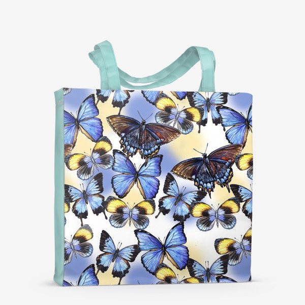 Сумка-шоппер «Летний паттерн с бабочками»