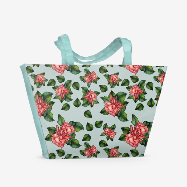 Пляжная сумка «много роз»