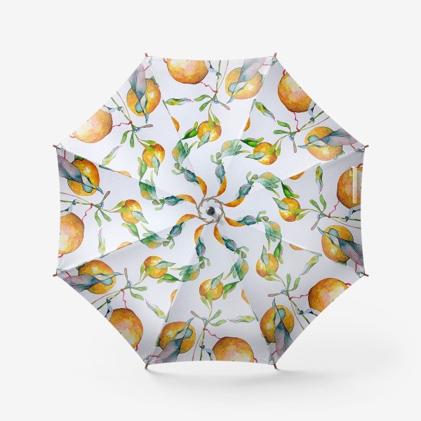 Зонт «Мандарины и омела»
