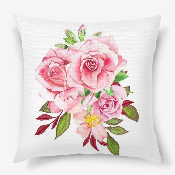 Подушка «Цветочный букет с Розами»
