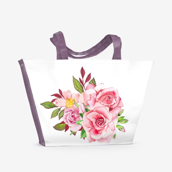 Пляжная сумка &laquo;Цветочный букет с Розами&raquo;