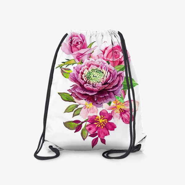 Рюкзак «Цветочный букет акварельный»