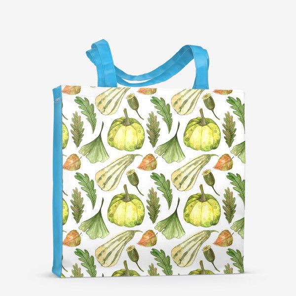 Сумка-шоппер «Зеленые тыквы и листва»