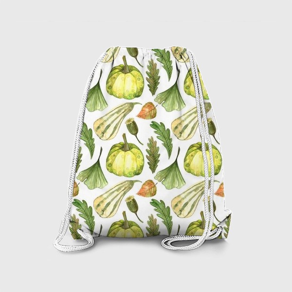 Рюкзак «Зеленые тыквы и листва»