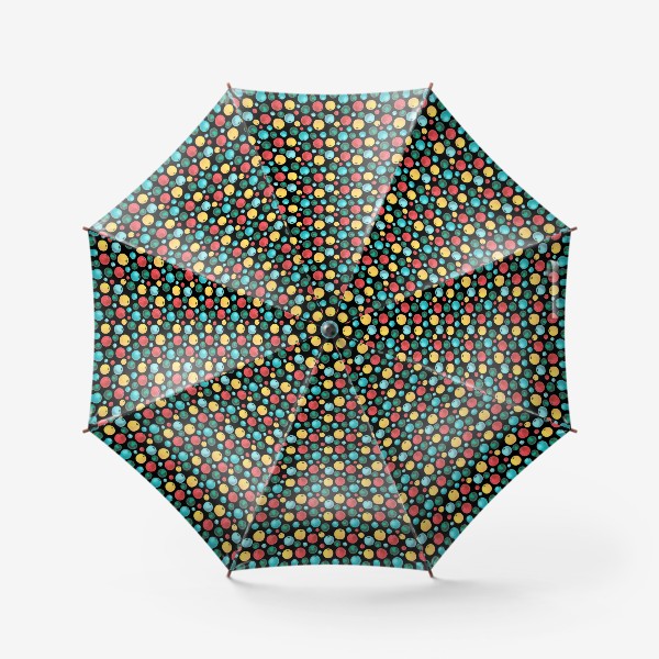 Зонт «Паттерн Бусинки на чёрном»