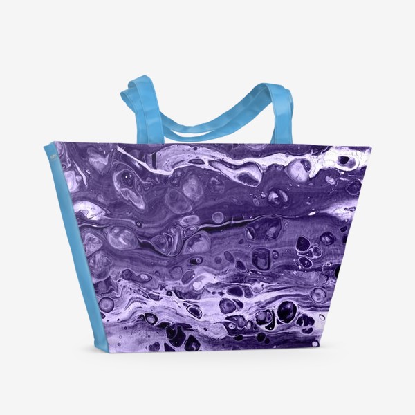 Пляжная сумка &laquo;Абстракция фиолетовый жидкий акрил&raquo;